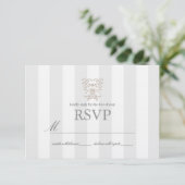 Cartes de réponse de mariage à rayures grises et d (Debout devant)