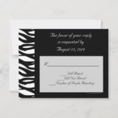 Cartes de réponse de mariage à rayures modernistes (Dos)