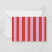 Cartes de réponse de mariage à rayures rouges et r (Dos)