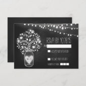 Cartes de réponse de mariage à tableau noir avec j (Devant / Derrière)