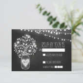 Cartes de réponse de mariage à tableau noir avec p (Debout devant)