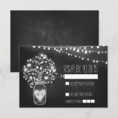 Cartes de réponse de mariage à tableau noir avec p (Devant / Derrière)