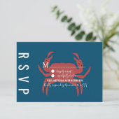 Cartes de réponse de mariage à typographie de crab (Debout devant)