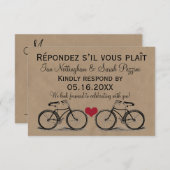 Cartes de réponse de mariage à vélo vintage (Devant / Derrière)