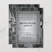 Cartes de réponse de mariage affiches vintage Art (Devant / Derrière)