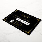 Cartes de réponse de mariage Art Déco en véritable (Rotation)