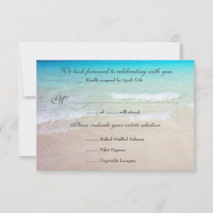 Cartes de réponse de mariage au bord de la mer ave