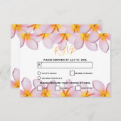 Cartes de réponse de mariage au frangipanier Plume (Devant / Derrière)