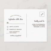 Cartes de réponse de mariage au tournesol rustique (Dos)