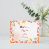 Cartes de réponse de mariage automnal à l'aquarell (Debout devant)