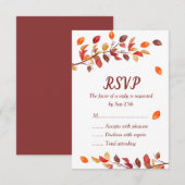 Cartes de réponse de mariage Automne Feuille (Devant / Derrière)