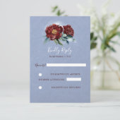 Cartes de réponse de mariage aux fleurs aquarelles (Debout devant)