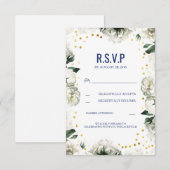 Cartes de réponse de mariage aux fleurs blanches v (Devant / Derrière)