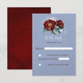 Cartes de réponse de mariage aux fleurs d'aquarell (Devant / Derrière)