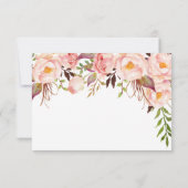 Cartes de réponse de mariage aux pivoines roses do (Dos)