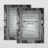 Cartes de réponse de mariage avec affiches vintage (Devant / Derrière)
