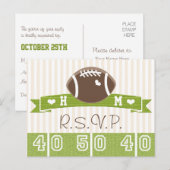 Cartes de réponse de mariage avec ballon de footba (Devant / Derrière)