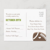 Cartes de réponse de mariage avec ballon de footba (Dos)