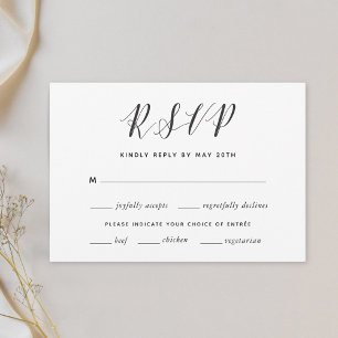 Cartes de réponse de mariage avec calligraphie mod