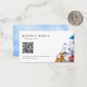 Cartes de réponse de mariage avec code QR et illus (Devant/Arrière en situation)