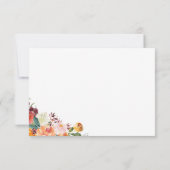 Cartes de réponse de mariage avec fleurs d'automne (Dos)