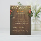 Cartes de réponse de mariage avec guirlandes flora (Debout devant)