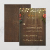 Cartes de réponse de mariage avec guirlandes flora (Devant / Derrière)