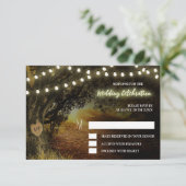Cartes de réponse de mariage avec guirlandes lumin (Debout devant)