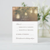 Cartes de réponse de mariage avec lumière rustique (Debout devant)