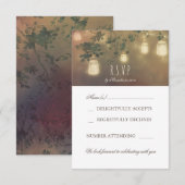 Cartes de réponse de mariage avec lumière rustique (Devant / Derrière)