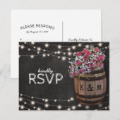 Cartes de réponse de mariage avec lumières florale (Devant / Derrière)