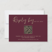 Cartes de réponse de mariage avec QR Code en coule (Devant)