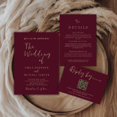 Cartes de réponse de mariage avec QR Code en coule