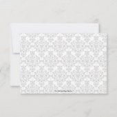 Cartes de réponse de mariage Black Damask 5 Monogr (Dos)