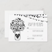 Cartes de réponse de mariage blanc pot de maçon lu (Devant / Derrière)