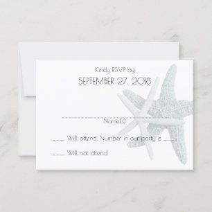 Cartes de réponse de mariage blanches Simple Starf