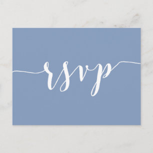 Cartes de réponse de mariage bleu poussiéreux mode