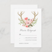 Cartes de réponse de mariage bohème aux bois de fl (Devant / Derrière)