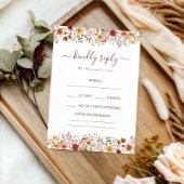 Cartes de réponse de mariage bohème florale rustiq