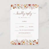 Cartes de réponse de mariage bohème florale rustiq (Devant)