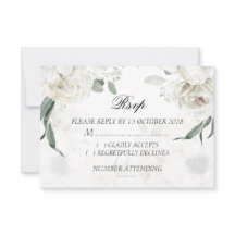 Cartes de réponse de mariage botanique à fleurs bl