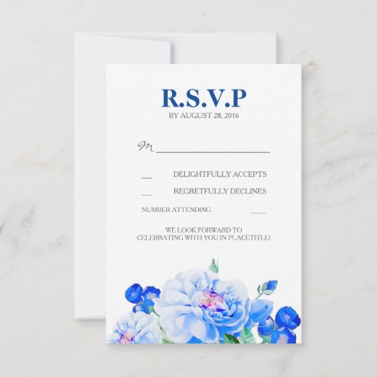 Cartes de réponse de mariage bouquet de fleurs Nav (Devant)