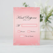 Cartes de réponse de mariage Bubblegum Blush (Debout devant)