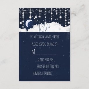 Cartes de réponse de mariage céleste avec nuages e