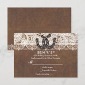 Cartes de réponse de mariage champêtre Rustic Hors (Devant / Derrière)