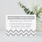 Cartes de réponse de mariage Chevron (Debout devant)