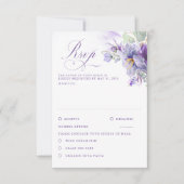 Cartes de réponse de mariage chic botanique aux fl (Devant)
