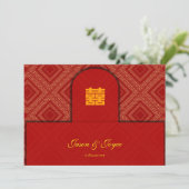 Cartes de réponse de mariage chinois Double Happin (Debout devant)