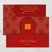Cartes de réponse de mariage chinois Double Happin (Devant / Derrière)
