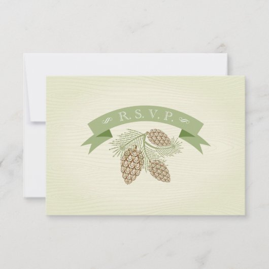 Cartes de réponse de mariage Cônes de Pin (Devant)